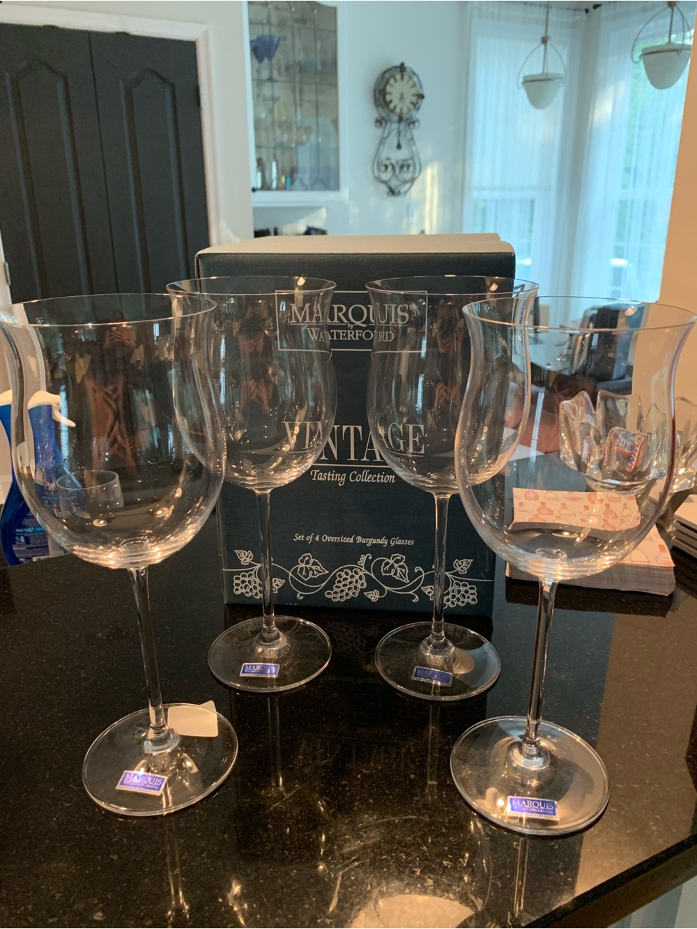 Marquis by Waterford Vintage Clear Burgundy Wine Glasses-8 total